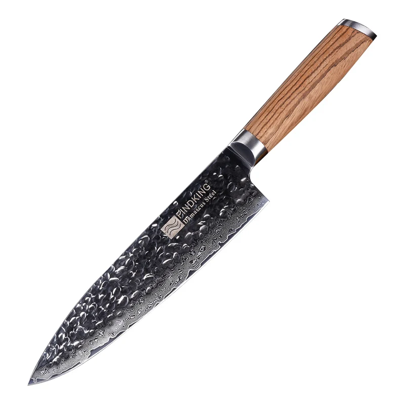 

FINDKING 8 inch New Zebra wood handle damascus knife Professional chef knife 67 layers damascus steel kitchen knives