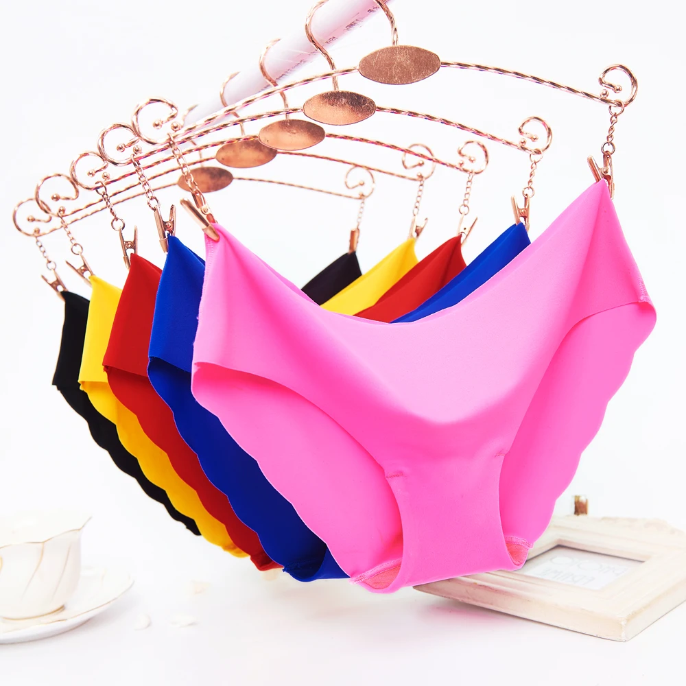 

In Stock Items Quick Dry Sexy Panties Seamless Invisible Women Cotton Panties Underwear/Breathable Sexy Short Panties For Women, Black skin blue pink white yellow red rose