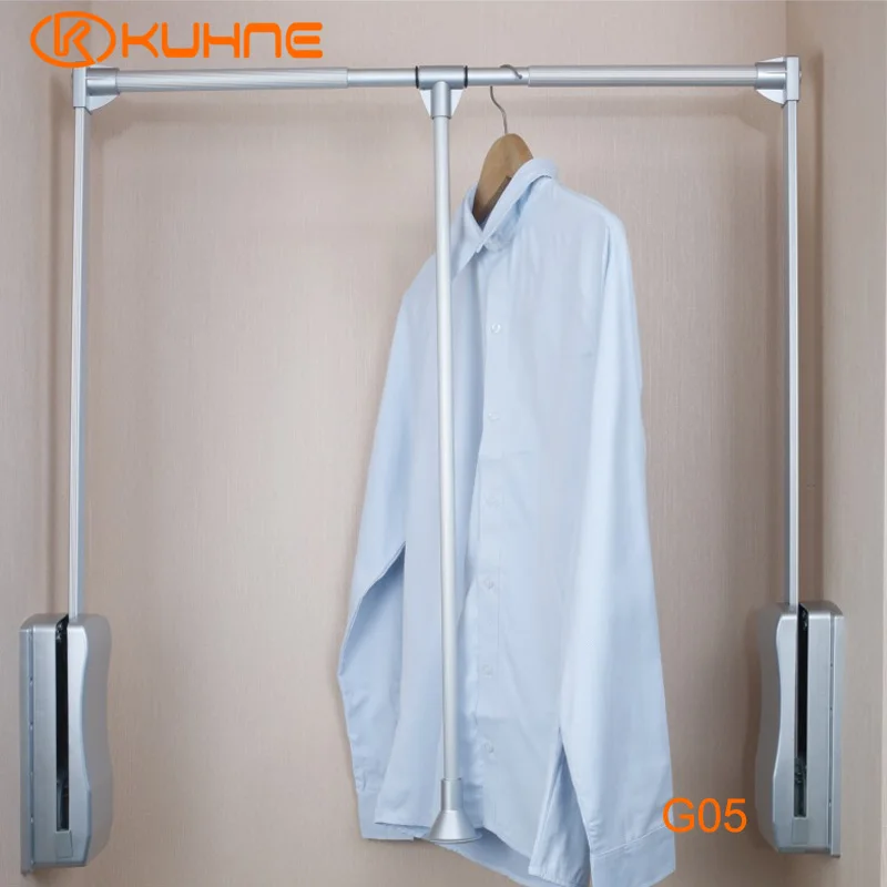 Soft Rise Wardrobe Lift Pull Down Closet Rail For Bedroom