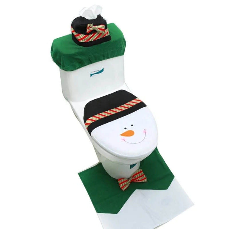 
Fashion Hot Sale Set Three-piece Christmas Snowman Toilet Set 