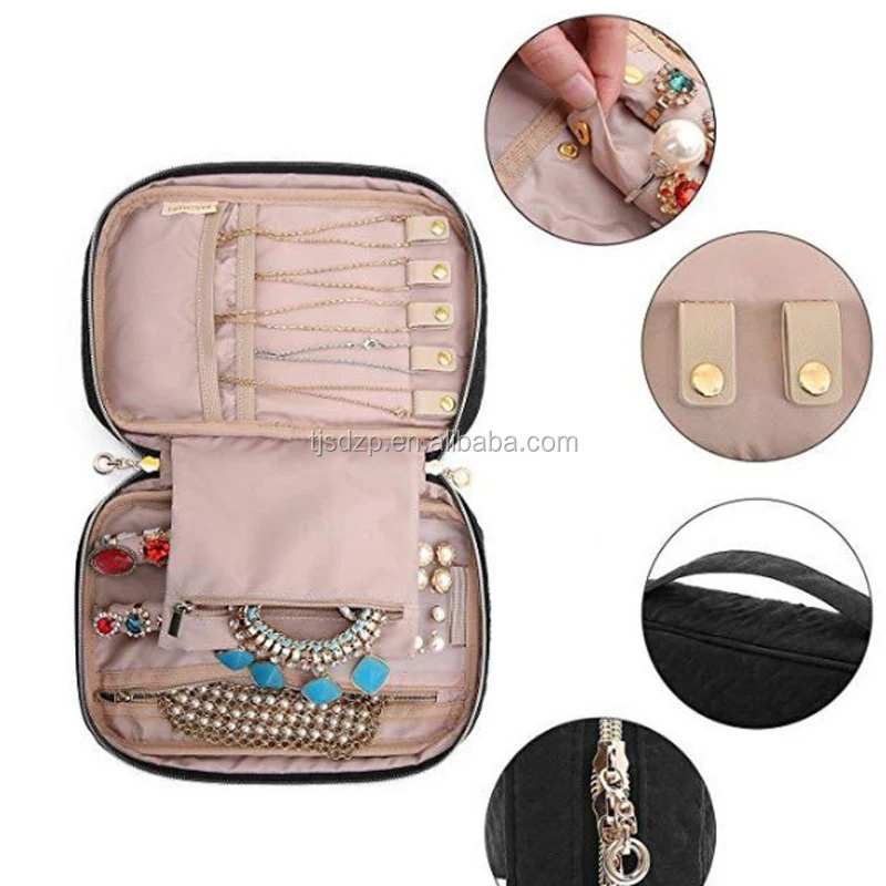 Jewelry Organizer Cosmetic Bag Travel Organizer Gold Small Paper Pu Leather Necklace Pouch Jewelry Gift Bag Drawstring