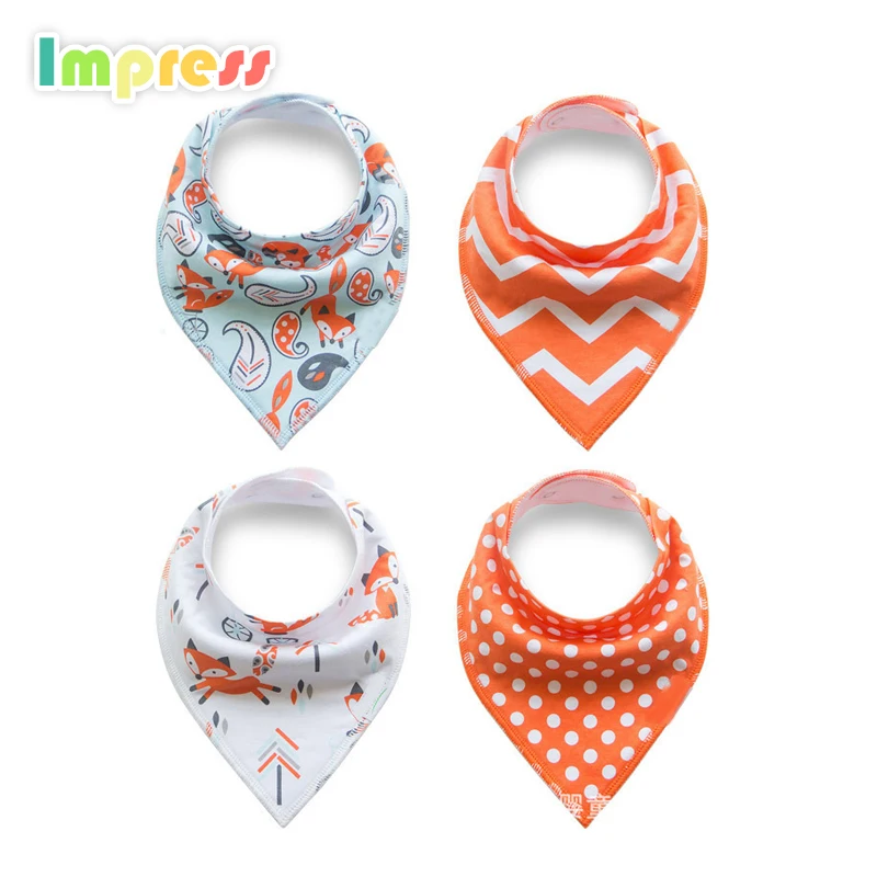 

Hot selling 35x33cm100% cotton bandana baby drool bibs, Customized color