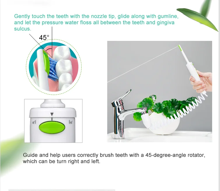 
High quality modern best dental hygienist water jet teeth cleaner sambungan kran oral irrigator water flosser 
