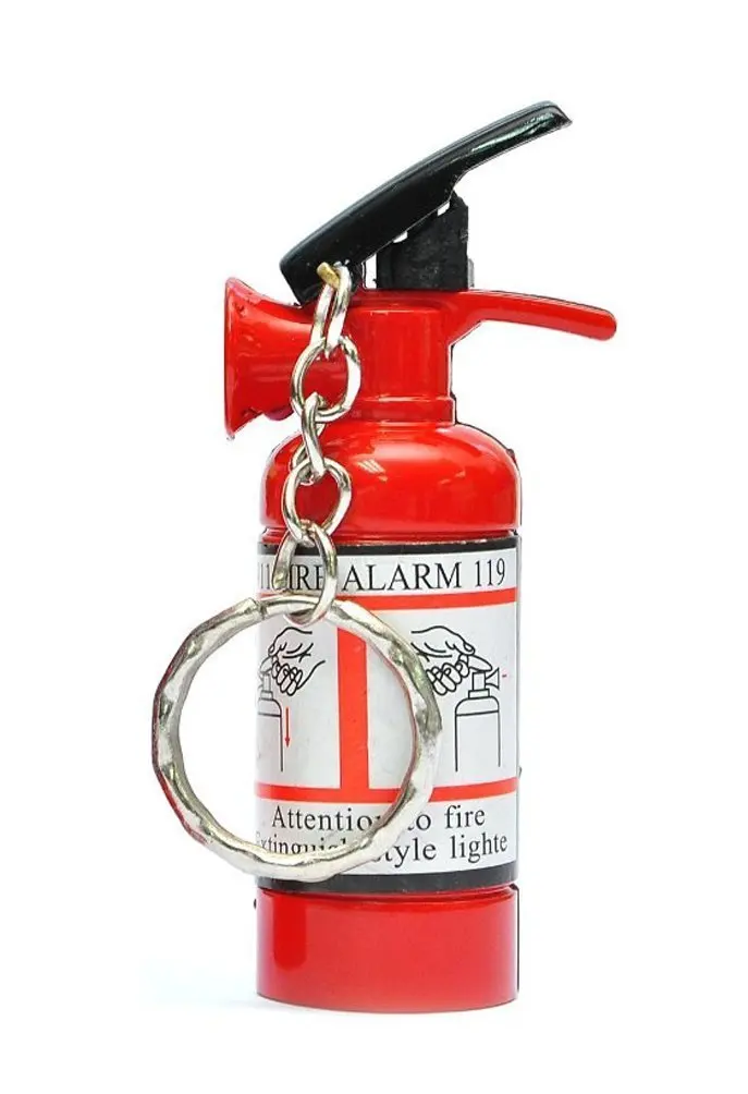 2pcs Empty Fire Extinguisher Shaped Jet Flame Refillable Cigarette Lighter