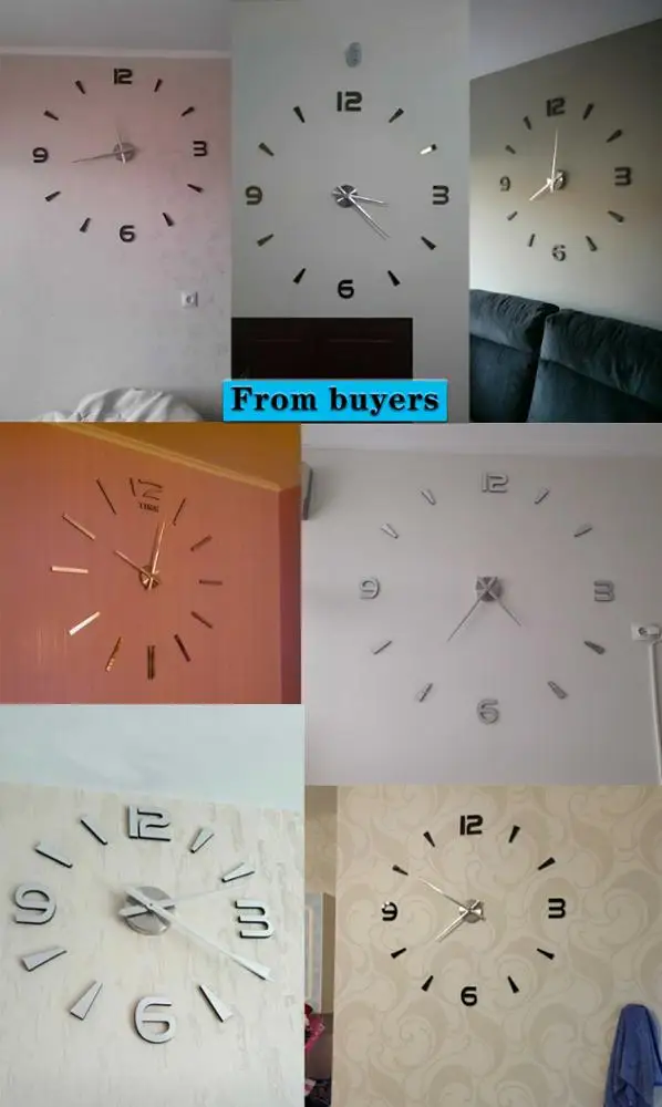 2021 Large Big Acrylic Diy 3d Wall Clock Digital Wall Clock Home