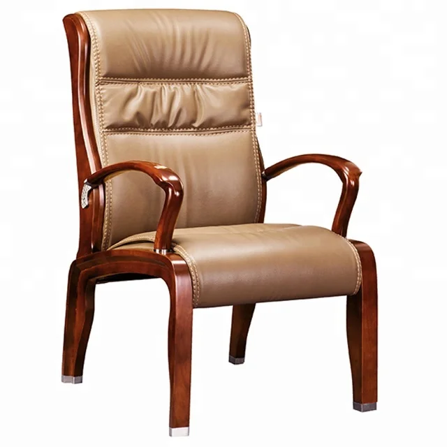 
Office Furniture PU Leather Meeting Room Chair Wooden Frame 