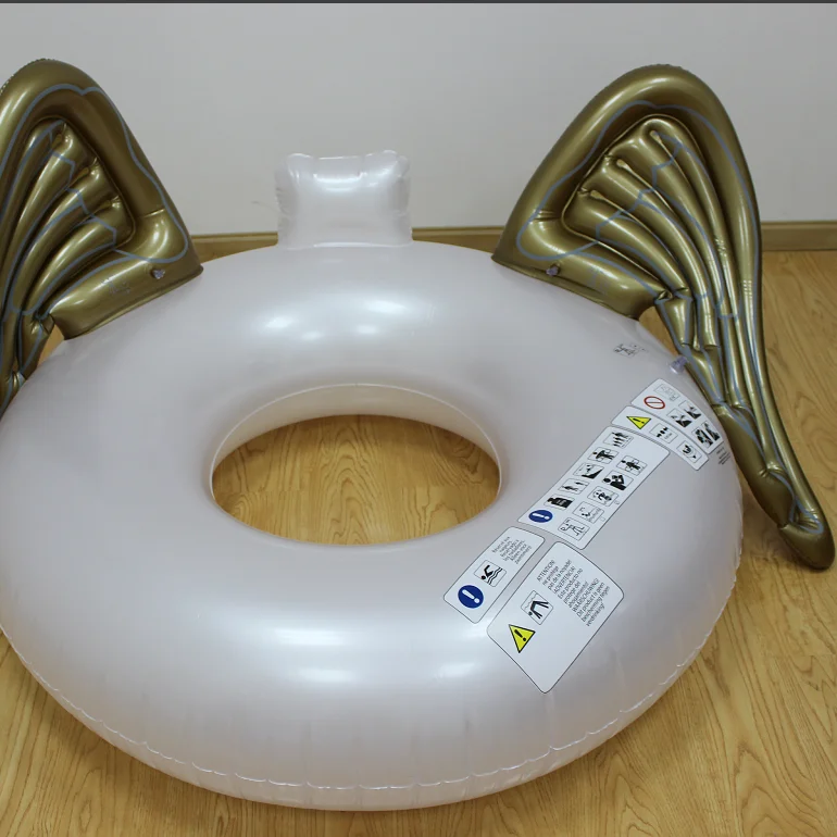 Factory Stock Plastic Inflatable Angel Wings Swim Ring For Summer Pool