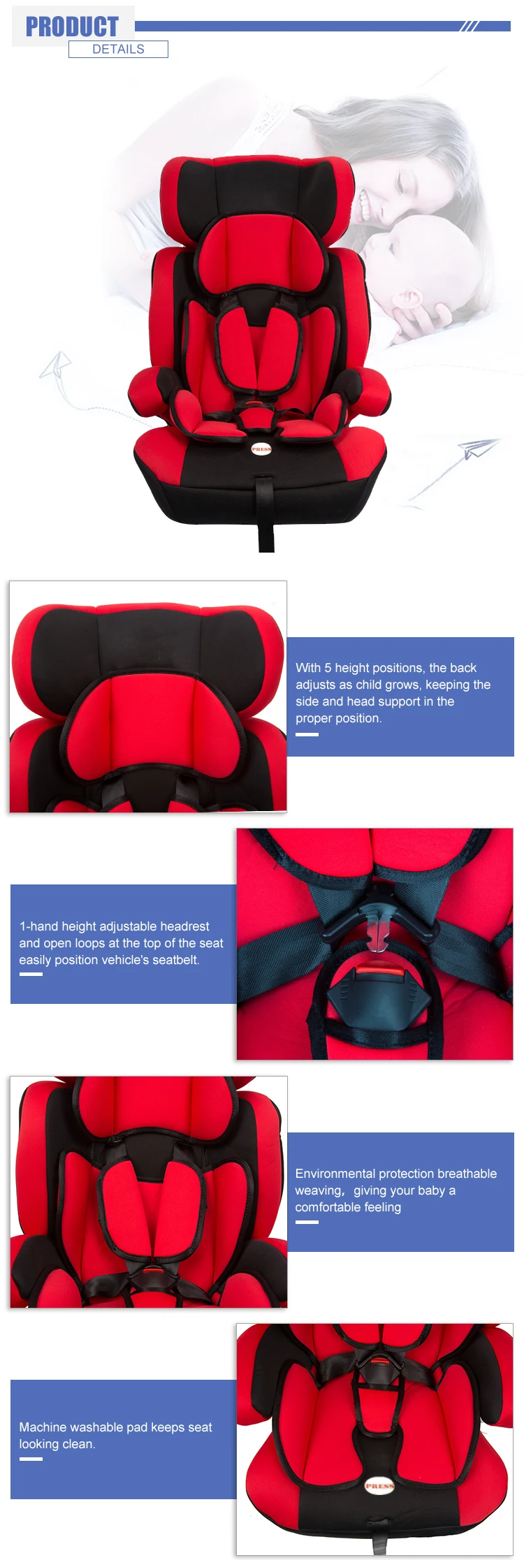 European Style Infant Baby Car Seat 9-36Kg Baby Car Seat