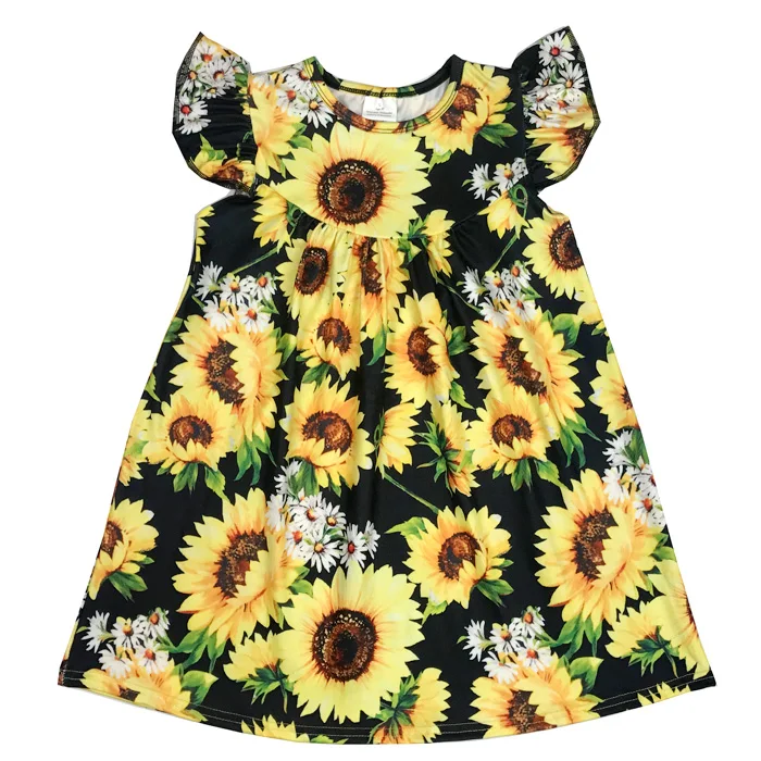 

Wholesale baby girl pear dresses children flutter sleeve dress 2019 boutique girl clothing, As the picutres show