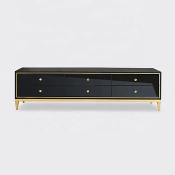 Modern Gold Stainless Steel With Wood Drawer Tv Stand Buy New