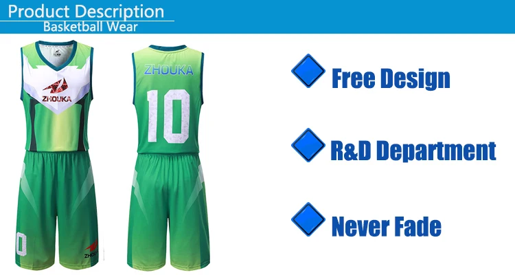 latest basketball jersey design color green