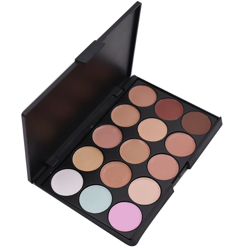 

Cosmetics makeup OEM low MOQ contour and highlighting 15 color concealer palette, 15 colors