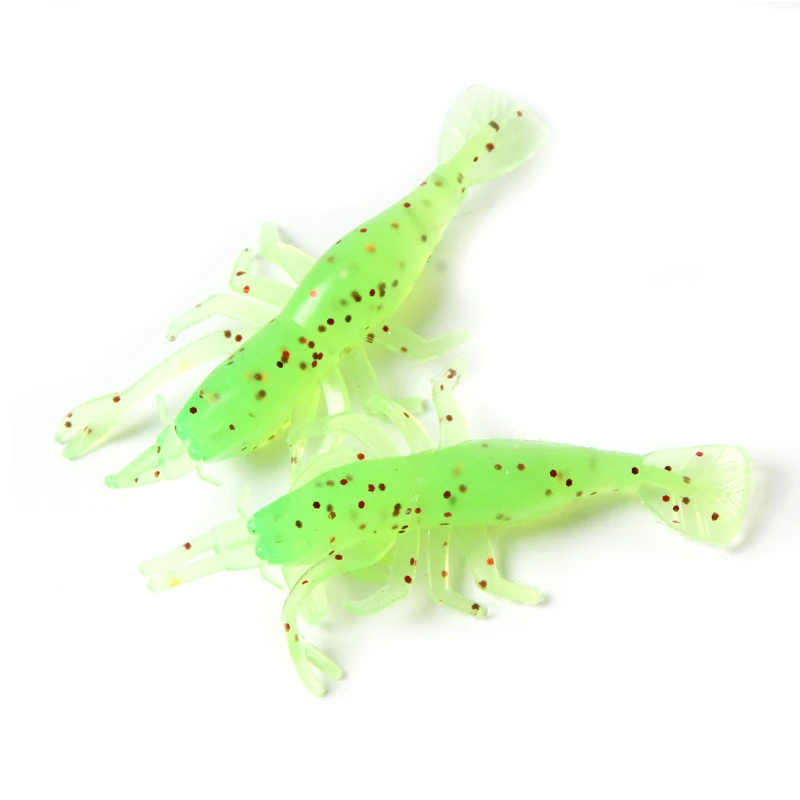 

Hot Sale 7cm 4g shrimp bait 10pcs/bag green shrimp lure soft plastic