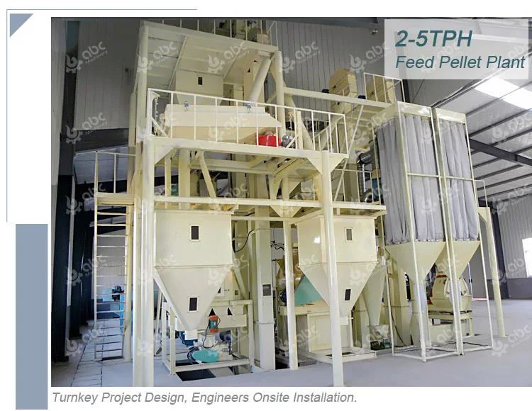 factory price 1-2t/h chicken feed pellet production plant