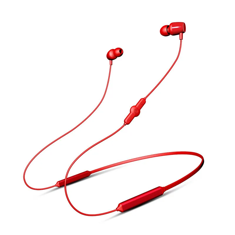 

48Hrs wireless Neckband Headphones with Mic, Comfortable Around The Neck Magnetic bluetooth Earbuds in Ear with Music call, Black;red