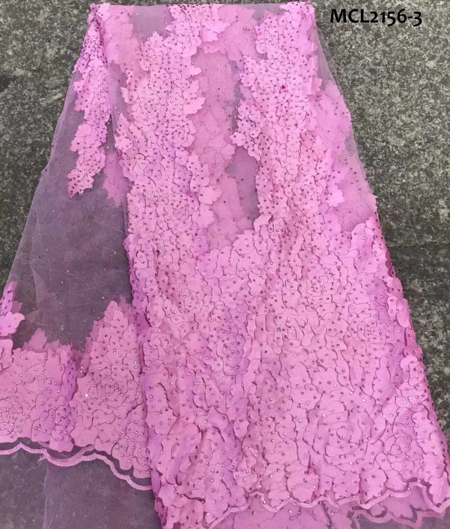 

2018 latest pink color french lace fabric stones embroidery high quality tulle lace fabric wedding african french net lace, N/a
