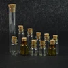 mini 3ml 5ml 10ml 15ml 20ml 30ml 50ml clear glass bottle with wood stopper cork top