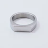 stainless steel silver blank bar ring custom simple design can be laser brand logo or name ring for women gift