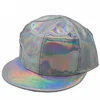 Ultra refractive rainbow cap hip hop cap holographic snapback baseball hat laser cap change color shimmer hats