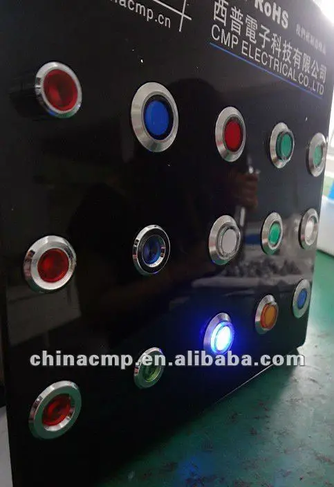 19mm Metal push button switch three color red green blue , Pilot lamp(lower price fast delivery)