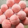 Factory wholesale Customize Size 8cm Genuine Colorful Rex Rabbit Fur Pom Poms