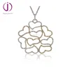 925 sterling silver heart color cz micro pave setting pendant necklace jewelry