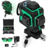 3D Green 12 Line Rotary Laser Level LED Lights High Accurate Measure 80X 360 Degree