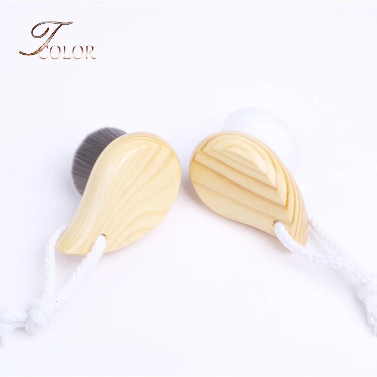 Bamboo Charcoal Cleaning Tool Face Massage Comma Wood Handle Facial Clean Brush