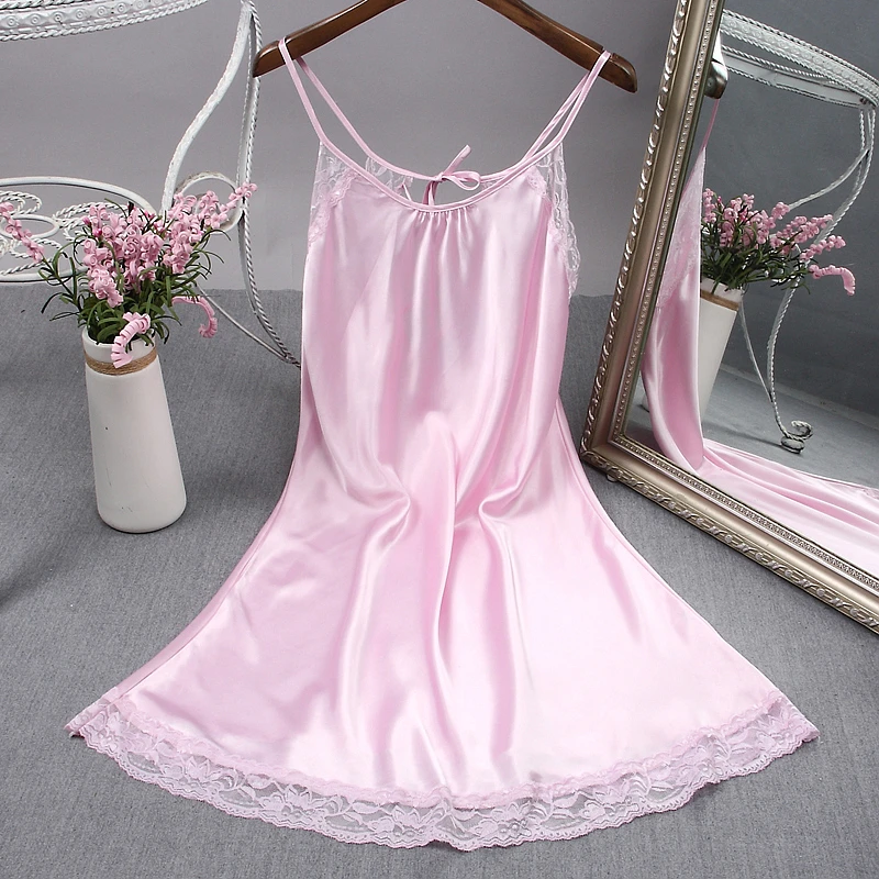 Girls Satin Night Dress Women Silk Camisole Dress Honeymoon Gift Slip ...