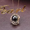 925 gold plated jewelry black tahitian pearl big bead women necklace
