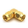 SMA type right angle male to male rf adapter