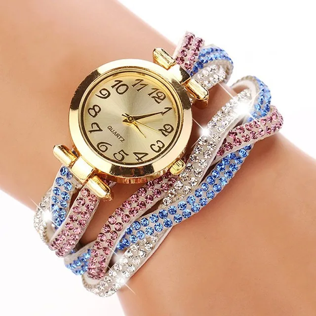 

2017 wholesale stainless steel back geneva quartz bracelet watches ladies wristwatch, 6 colors