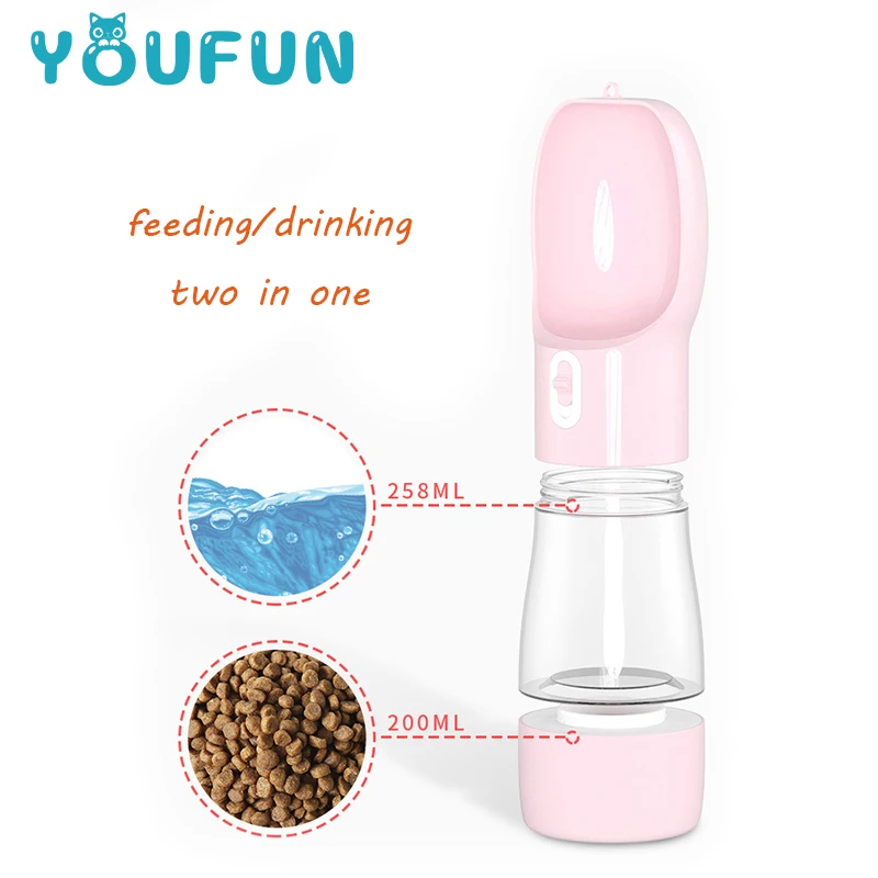 

New Fashion Feeding Water Two In One Multi-function Portable Convenient Outdoor Small Pet Water Bottle Cup For Dogs