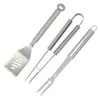 bbq stainless steel grill supplies for export outdoor barbecue shovel barbecue fork food clip barbecue kit set
