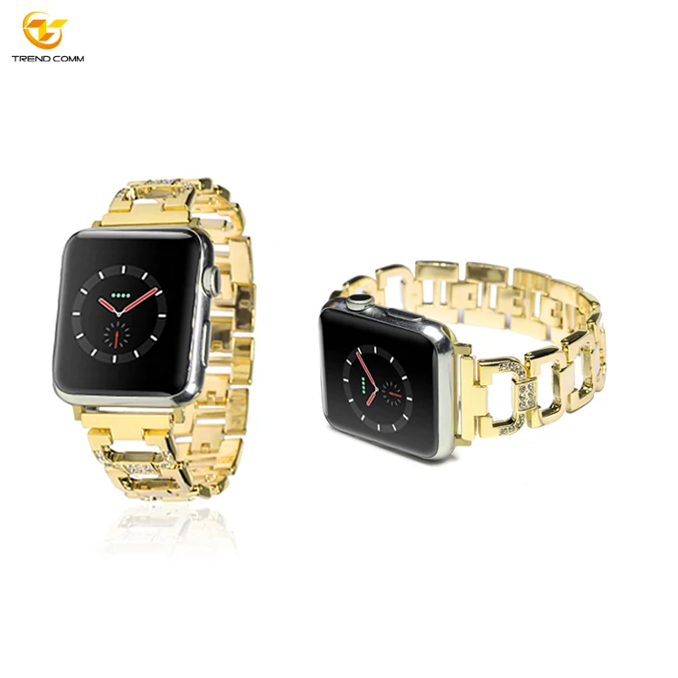

Charming Diamond Bling Watch Band For Apple Watch Stainless Steel Band