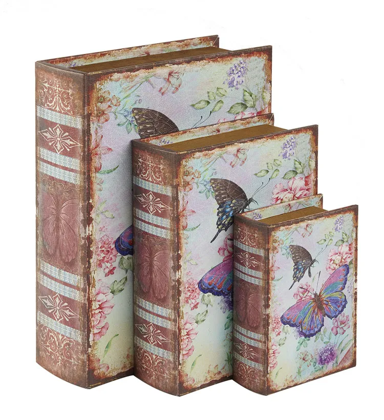Decorative Faux Book Shaped Wooden Fake Book Box With Printing Buy