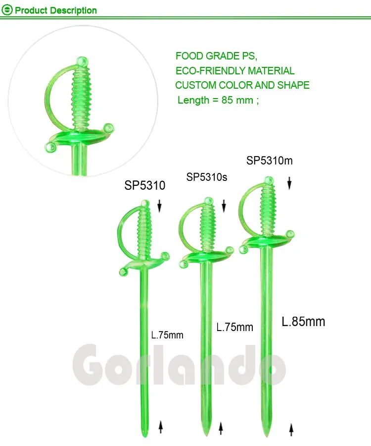 Colorful Sword Plastic Food & Cocktail Toothpicks/picks Buy Sword