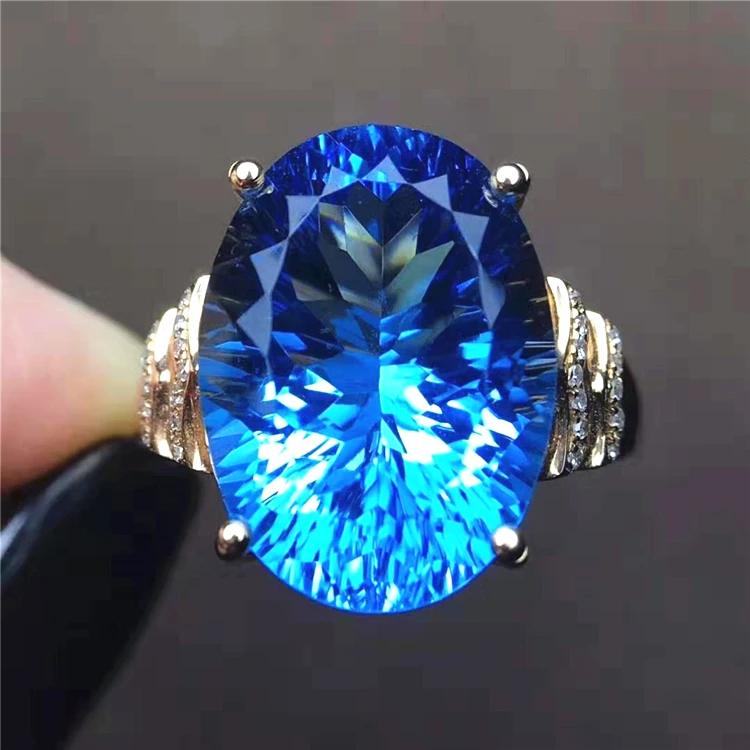 

hot sale pussy ring 18k gold puzzle ring 18k gold South Africa real diamond natural topaz ring for women mirror jewelry cabinet