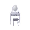 Wholesale Modern White Wooden Cupboard Dressing Table With Mirror And Stool For Bedroom