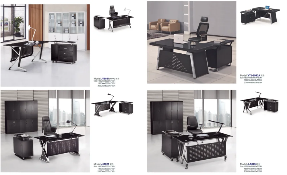 Cheap Executive Manager Ceo Office Furniture White Modern L Shape Glass