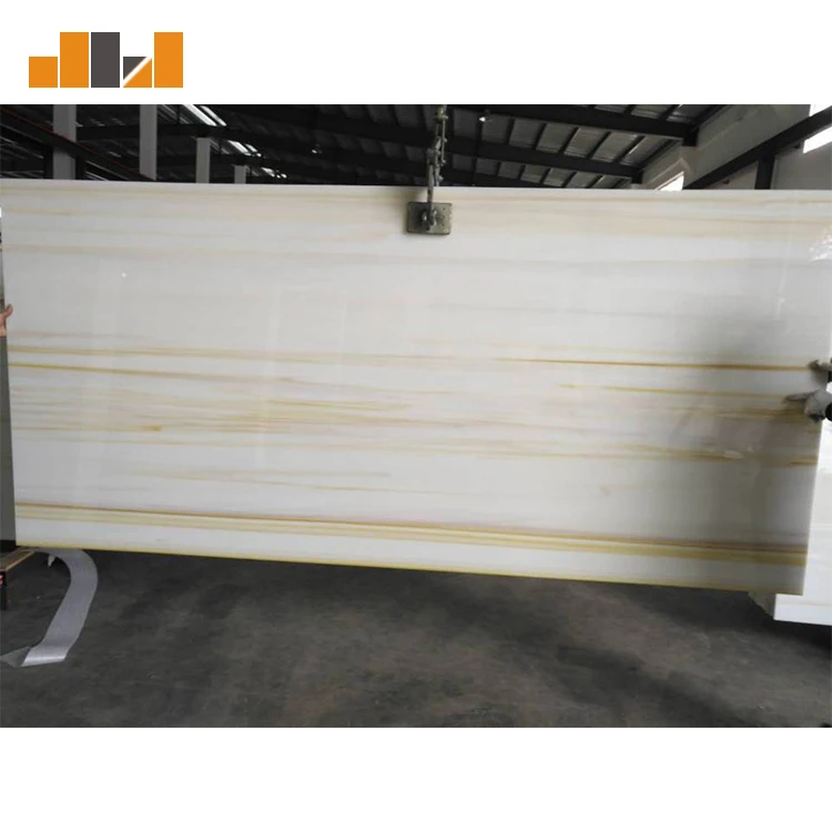 
Eco friendly yellow veins countertop artificial stone nano crystallized panel 