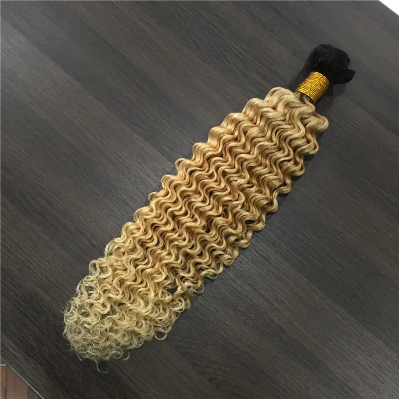

T1B/613 Ombre Blonde Color Deep Wave Human Hair Bundles Extension