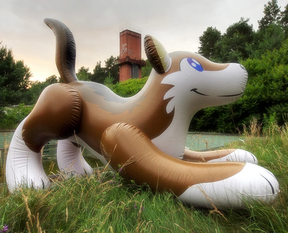 Customized Pvc Inflatable Timber Wolf Cartoon For Adversting - Buy