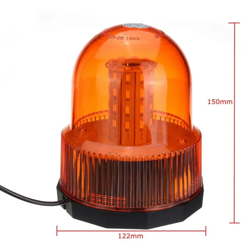

12-24V 40 LED Magnetic Mount Rotating Flashing Amber Dome Beacon Recovery Warning Light Roadway Safety Traffic Light