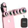 7 In1 Cell Phone Camera Lens Kit wide angle fisheye 15x macro lens 2x zoom Telephoto CPL Filter Kaleidoscope lens For Iphone