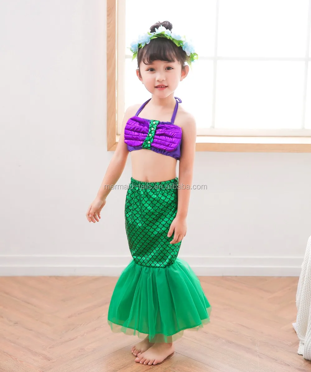 女婴比基尼泳装小美人鱼尾巴服装连衣裙