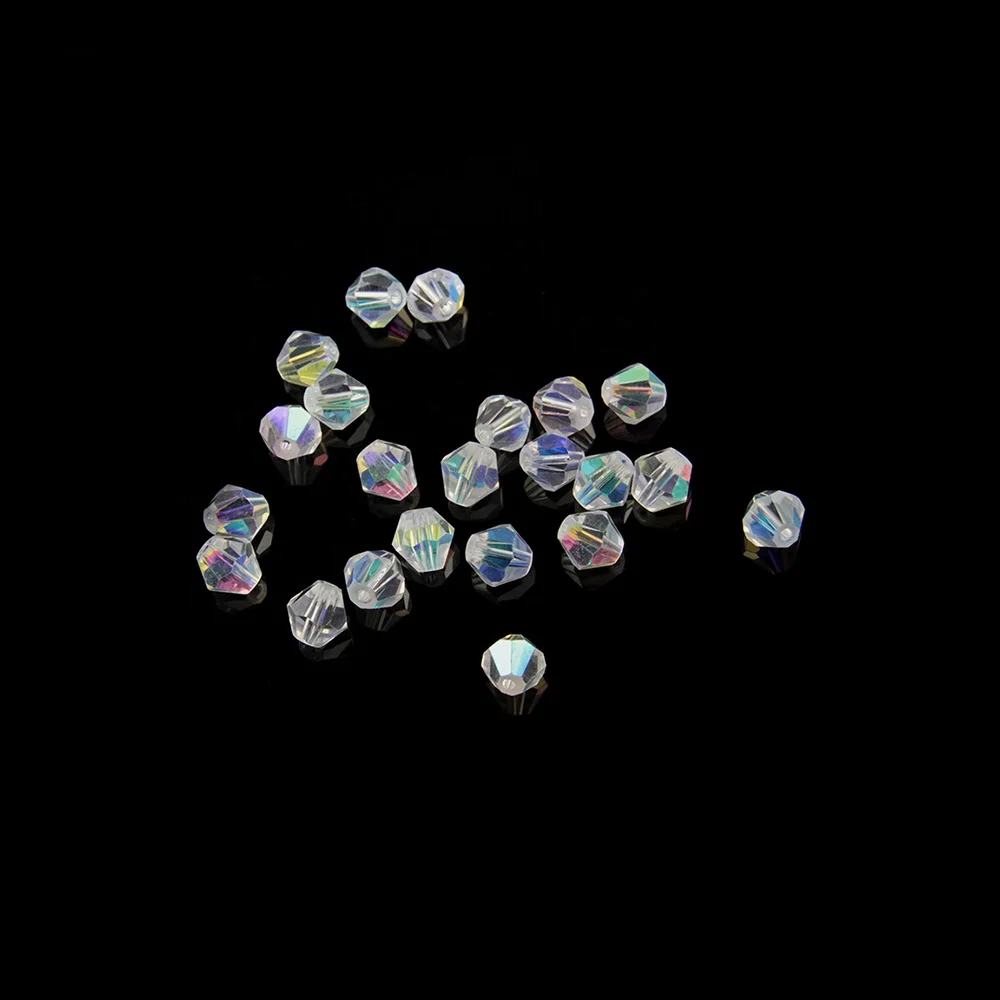 

China  Clear AB faceted Glass Bicone Beads Crystal Beads for Jewelry Making