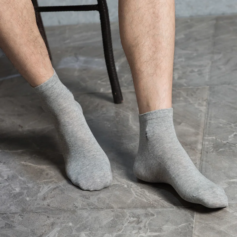 

High quality solid color soft business men ankle socks 100% cotton men socks, Black/navy/light grey