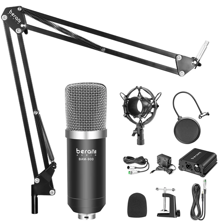

High Quality Professional bm800 condenser microphone studio sound recording recorder kit bm700 plus, Black,silver,gold,custom