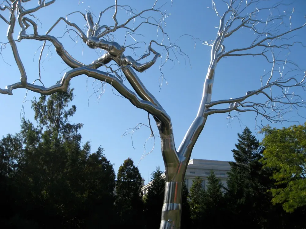 Large Metal Garden Ornament Stainless Steel Tree Sculpture For Sale